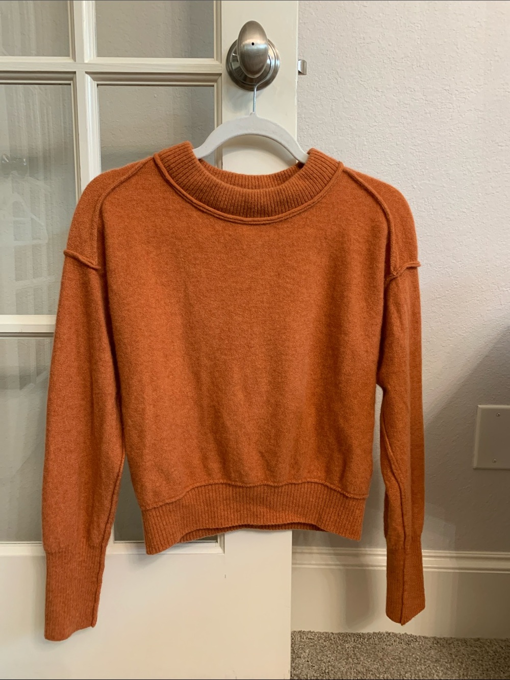 Free People Women's 100% Cashmere Sweater in Burnt Orange